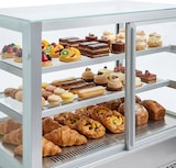 thumbnail of Romux® Kühlvitrine für Konditorei Quadratisch Tischgerät 2 Böden Weiß 470 Liter Umluftkühlung | Kühlvitrine Gerade Glasscheiben