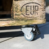 thumbnail of HMF 6720 Doppelte Schwerlastrollen mit Bremse, Polyurethan, 4 Stück, 50 mm, bis 400 kg, Grau