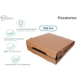 thumbnail of Pizzakarton Pizzabox Flammkuchenbox 24x24 braun unbedruckt 100 Stk, to go, take away, kompostierbar, Kraftkarton, fettresistent
