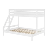 thumbnail of Doppel-Etagenbett 140x200 und 90x200 Erwachsenen-Stockbett Kiefer Massivholz weiß V-60.18W-09-14 Rollrost und Matratze inkl.