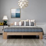 thumbnail of Massivholz Doppelbett 140x200 aus Kiefer mit Lattenrost, Rustikales Bettgestell mit natürlicher Maserung,Stauraum, Stabiles Kiefernholz Bett Natürlich