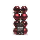 thumbnail of 16 Weihnachtskugeln 4cm Kunststoff Christbaumkugeln bruchsicher bordeaux weinrot