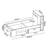 thumbnail of Dmora Letto per bambini Cristallo, Lettino per cameretta con testiera, Struttura per letto singolo con cassetto e scaffali, 218x99h96 cm, Bianco