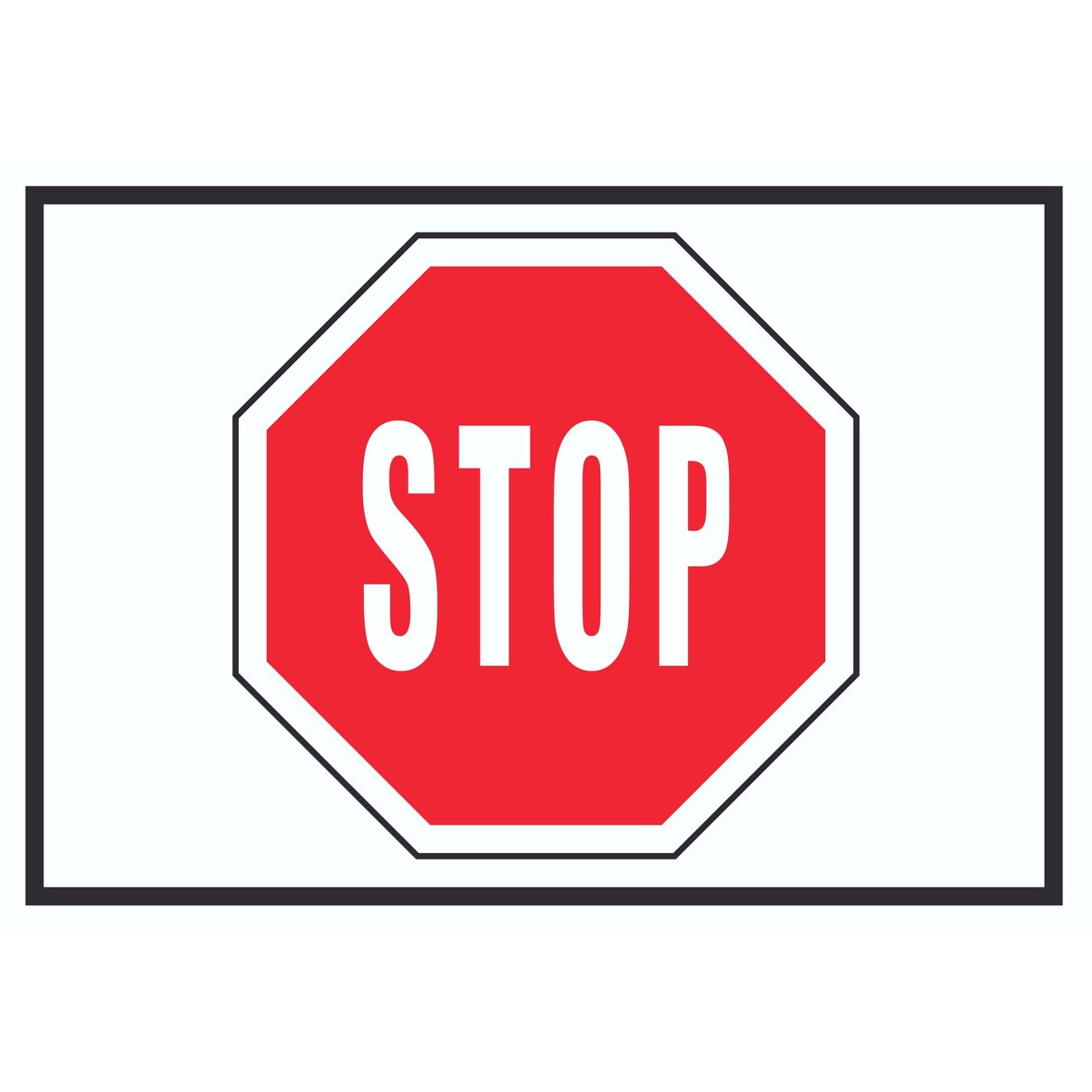 Stop Symbol Schild A5 Rückseite selbstklebend