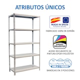 thumbnail of Scaffale metallico senza viti Simonclick 5 ripiani. Colore bianco 2000x1000x500 mm