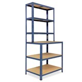 thumbnail of shelfplaza HOME 190x80x60 cm Werkbank Regal in blau mit 6 Böden und 145 kg Traglast pro Boden
