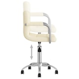 thumbnail of Décoshop26 - Silla de comedor/oficina giratoria con ruedas en tela color crema DEC025077