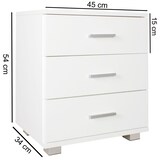 thumbnail of Nachtkonsole `Anapo` Holz: Modern, 4 Standfüße, melaminharzbeschichtet. Weiß, 45x34x54 cm | Kadima Design