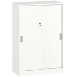 thumbnail of Armario de Oficina con 2 Puertas Correderas y 3 Estantes 80x40x120 cm Blanco