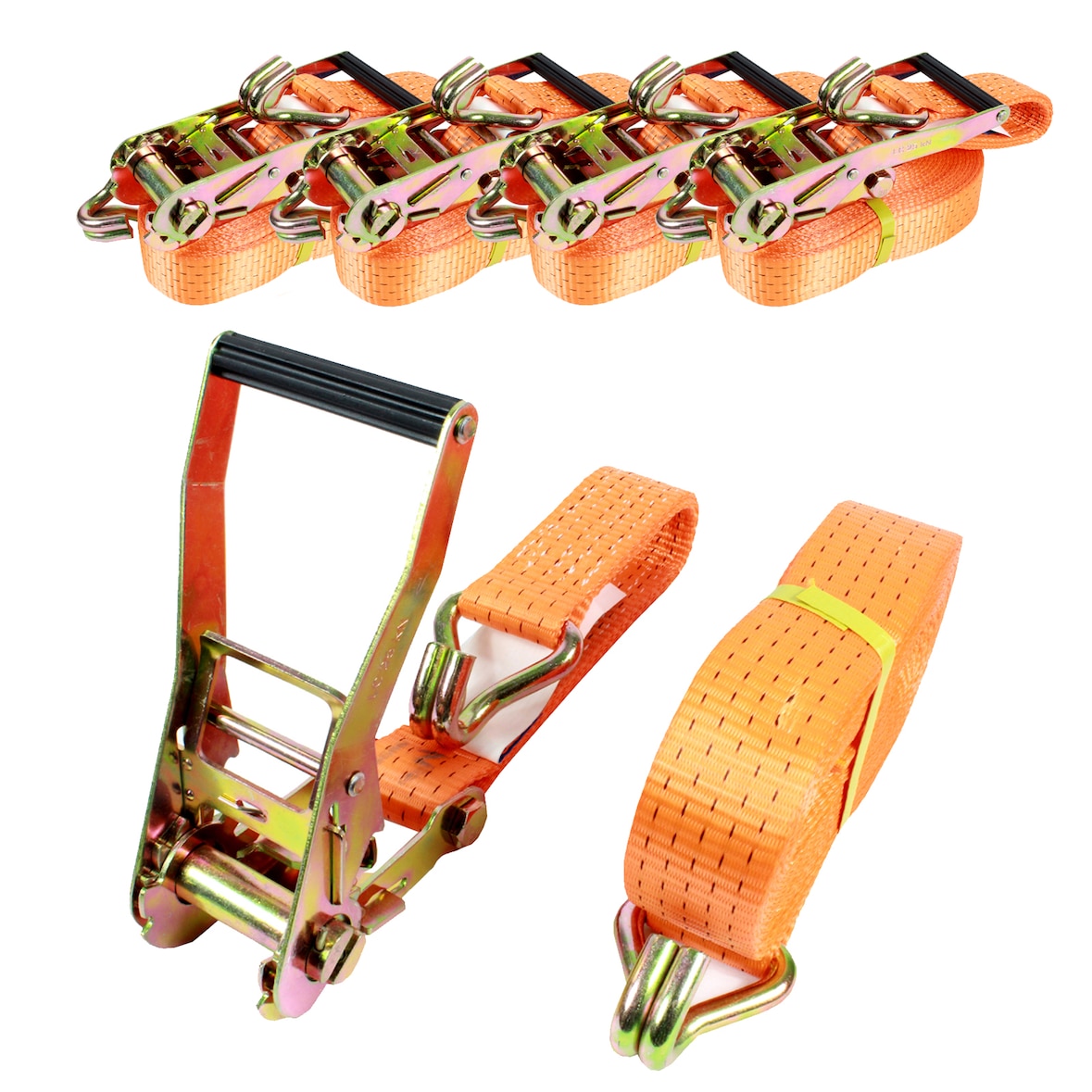 5x Spanngurte mit Ratsche Zurrgurt 2-tlg 6m 5t 5to 5000kg TÜV/GS