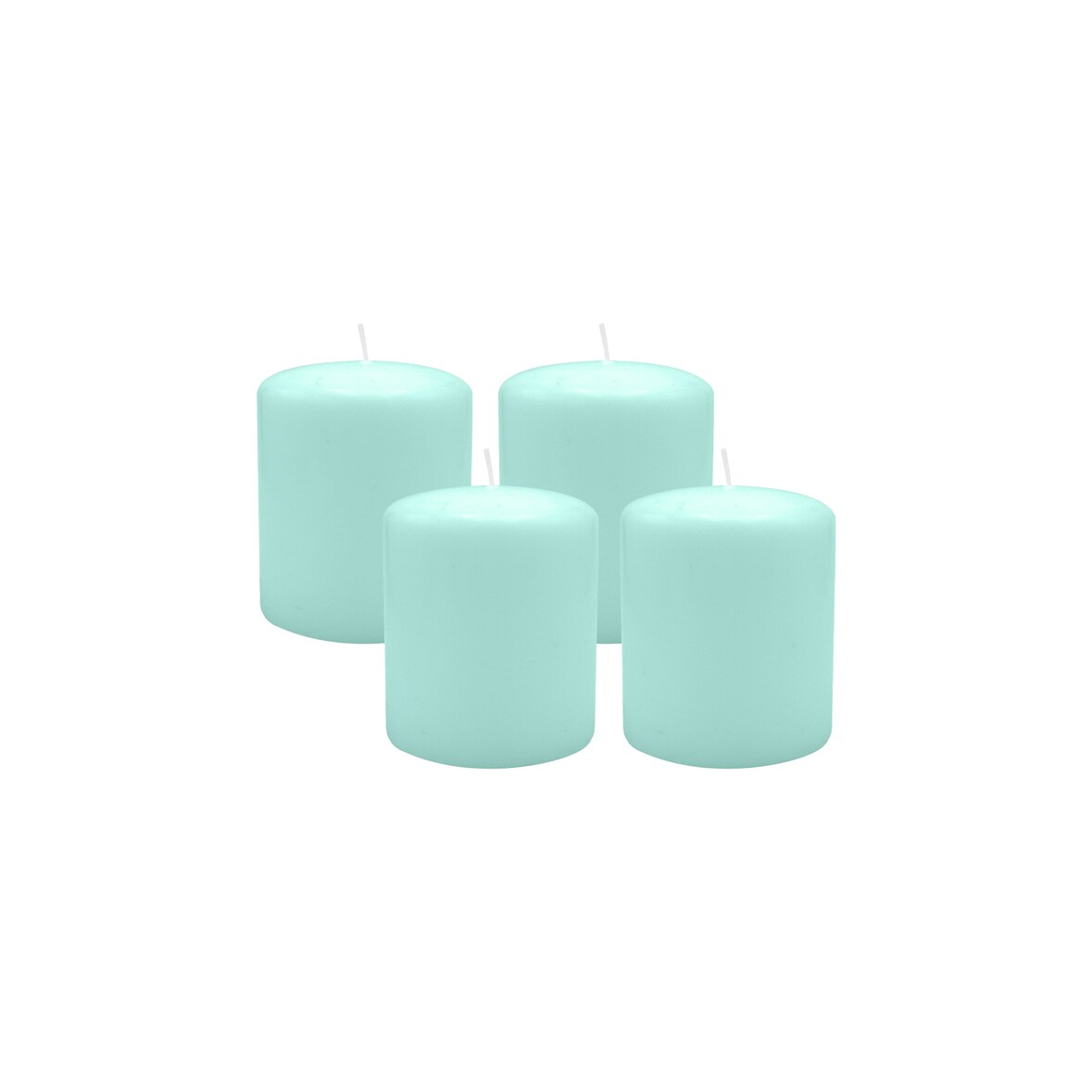 4er Set Stumpenkerzen/Adventskranzkerzen Türkis Ø 100 x 120 mm
