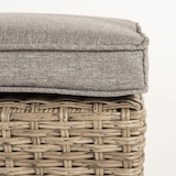 thumbnail of Puff para terraço de rattan sintético cor natural e almofada removível incluída - Tamanho: 40x40x49 cm