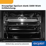 thumbnail of Exquisit Einbau-Mikrowelle EBEM 797-H-030 schwarz | Heißluft und Grill | max. 1800 W | Garraum 72 l | Schwarz-Glas Front