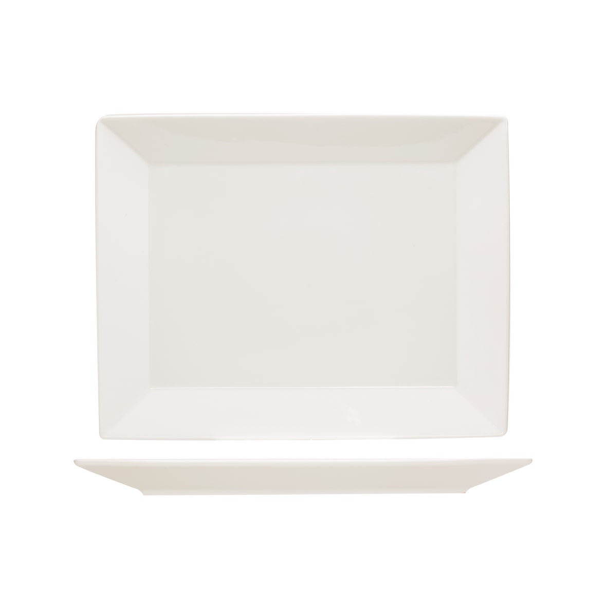 METRO Professional Platte Modern, Porzellan, 28 x 23 cm, rechteckig, weiß, 6 Stück