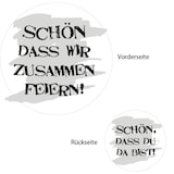 thumbnail of Bierdeckel Schön das Du da bist/Schön dass wir zusammen feiern, Ø 10,7 cm, 100 Stück
