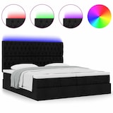 thumbnail of vidaXL Ottoman-Bett mit Matratzen & LEDs Schwarz 160x200 cm Stoff
