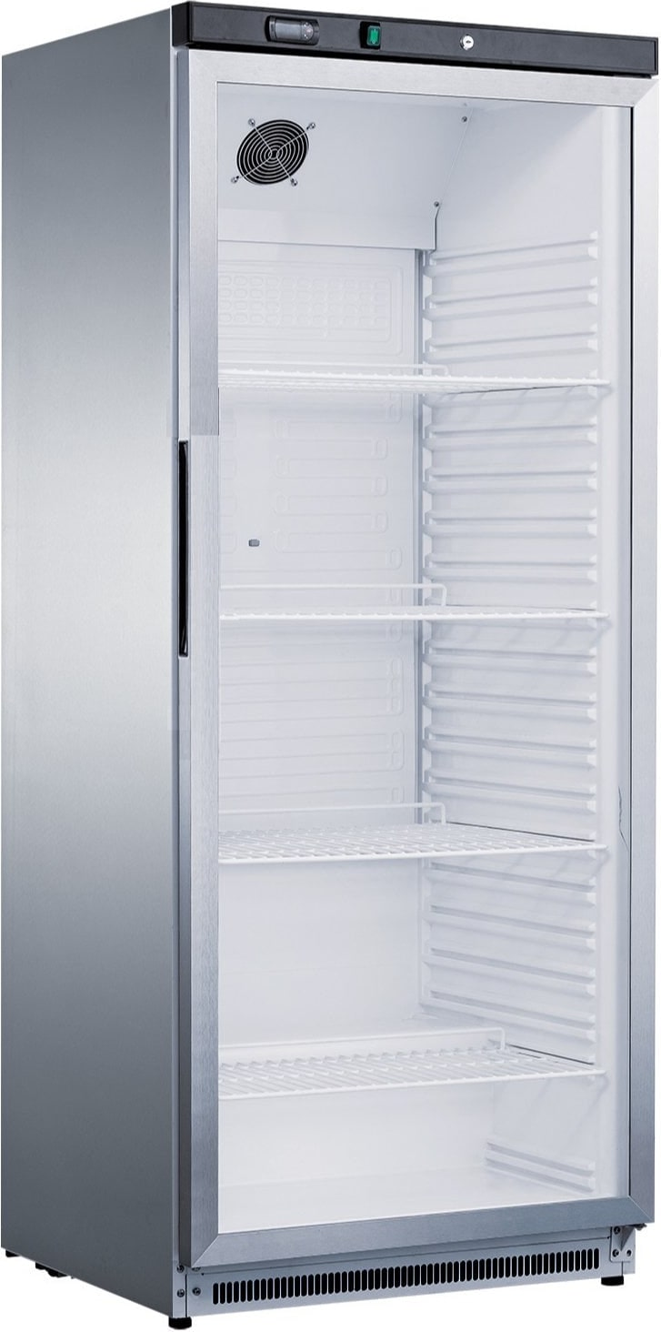 Edelstahl-Kühlmöbel 1 Glastür 600 lt belüftet +0 +10 °C - ZX
