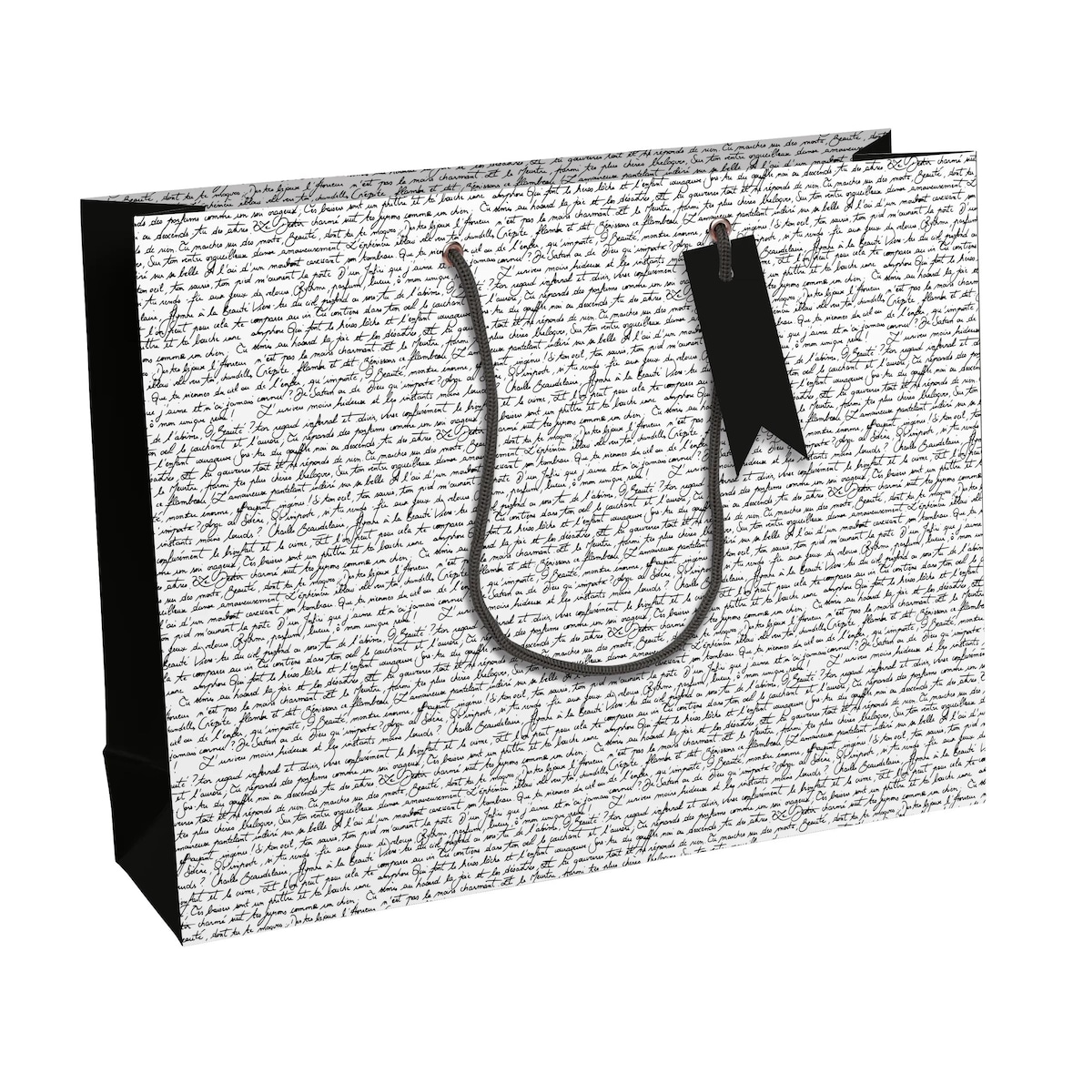 Clairefontaine 6x Baudelaire, Excellia, Geschenktasche Shopping 37,3x11 ,8x27,5 cm - Schwarz & Weiß 32493-6C