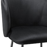 thumbnail of tectake Chaise de bar avec dossier LUANA aspect velours - noir/noir, Lot de 6 - 405865