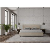 thumbnail of Letto Matrimoniale King size senza rete imbottito 180x190 microfibra sabbia Adele