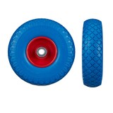 thumbnail of Relaxdays 2x Sackkarrenrad, pannensichere Vollgummireifen, 3.00-4" Stahlfelge, 20 mm Achse, 100kg, 260 x 85 mm, blau-rot