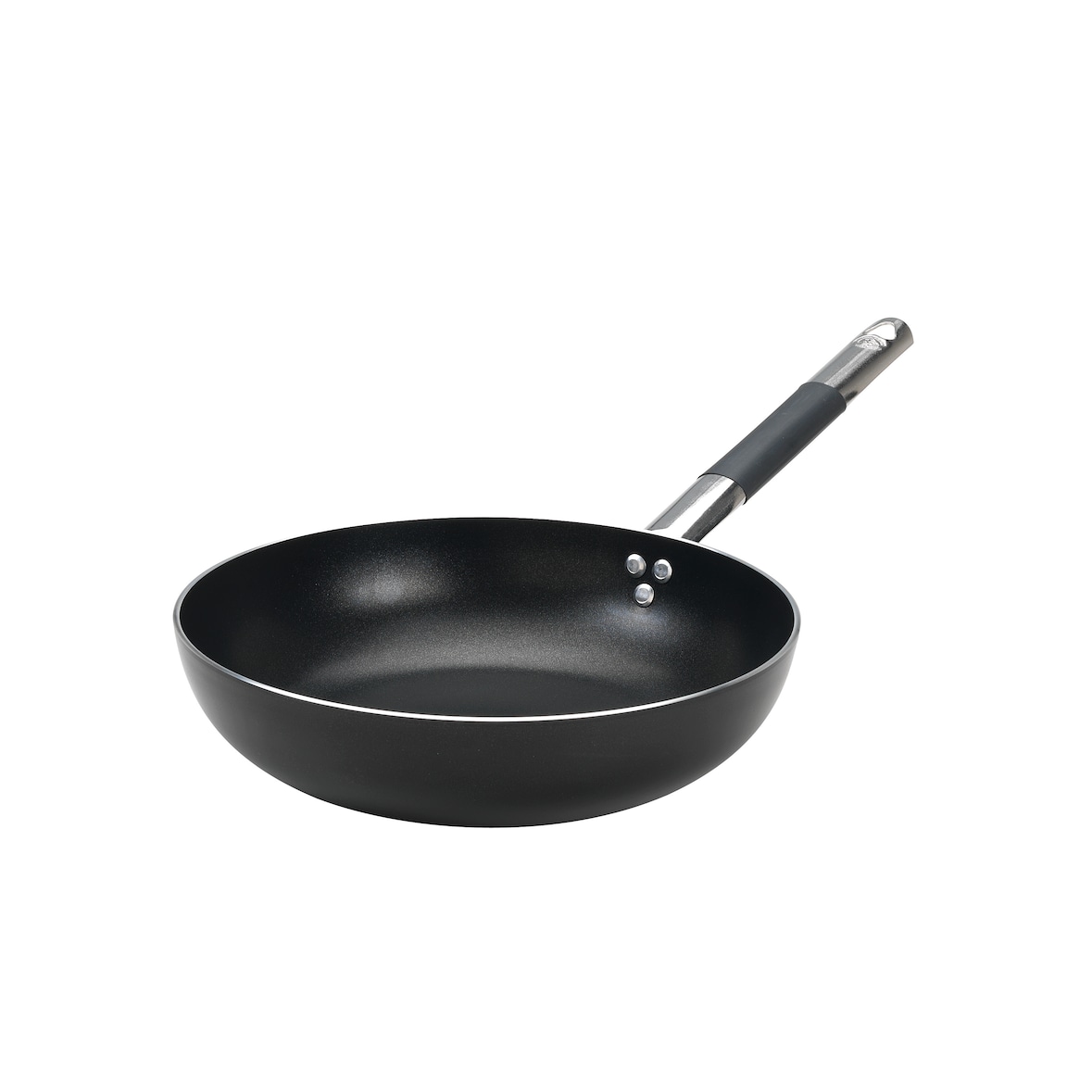 Pentole Agnelli, Padella svasata alta in alluminio antiaderente AlBlack 3mm, 1 manico, 28 cm, ALSC111BSSC28