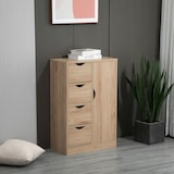 thumbnail of Armario de Salón con 4 Cajones 1 Puerta y Estante Interior Mueble Auxiliar de Almacenaje Multiusos para Baño Dormitorio Comedor 54x29x83 cm