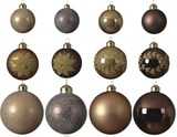 thumbnail of Christbaumkugel Weihnachtskugel Glas 3 Größen braun karamell 12er Set