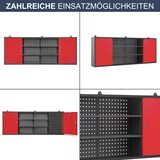 thumbnail of Hängeschrank Werkstatt abschließbar OLIS - Metallschrank hängend | Werkstattschrank Werkzeugschrank Wandschrank Garage, 60x160x20cm Anthrazit-Rot