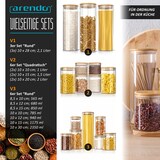 thumbnail of Arendo Glasbehälter-Set aus Borosilikatglas mit Bambusdeckel, 7-tlg., mikrowellengeeignet, luftdicht