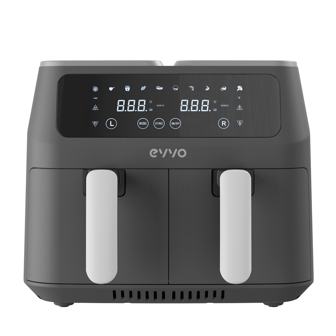 Freidora sin aceite EVVO Tasty Fryer 8L, 8 litros, doble compartimento, multifunción, hasta 200ºC, 2800W