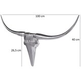 thumbnail of FineBuy Deko Geweih Bull M Aluminium Design Hörner 100cm Wanddekoration Silber