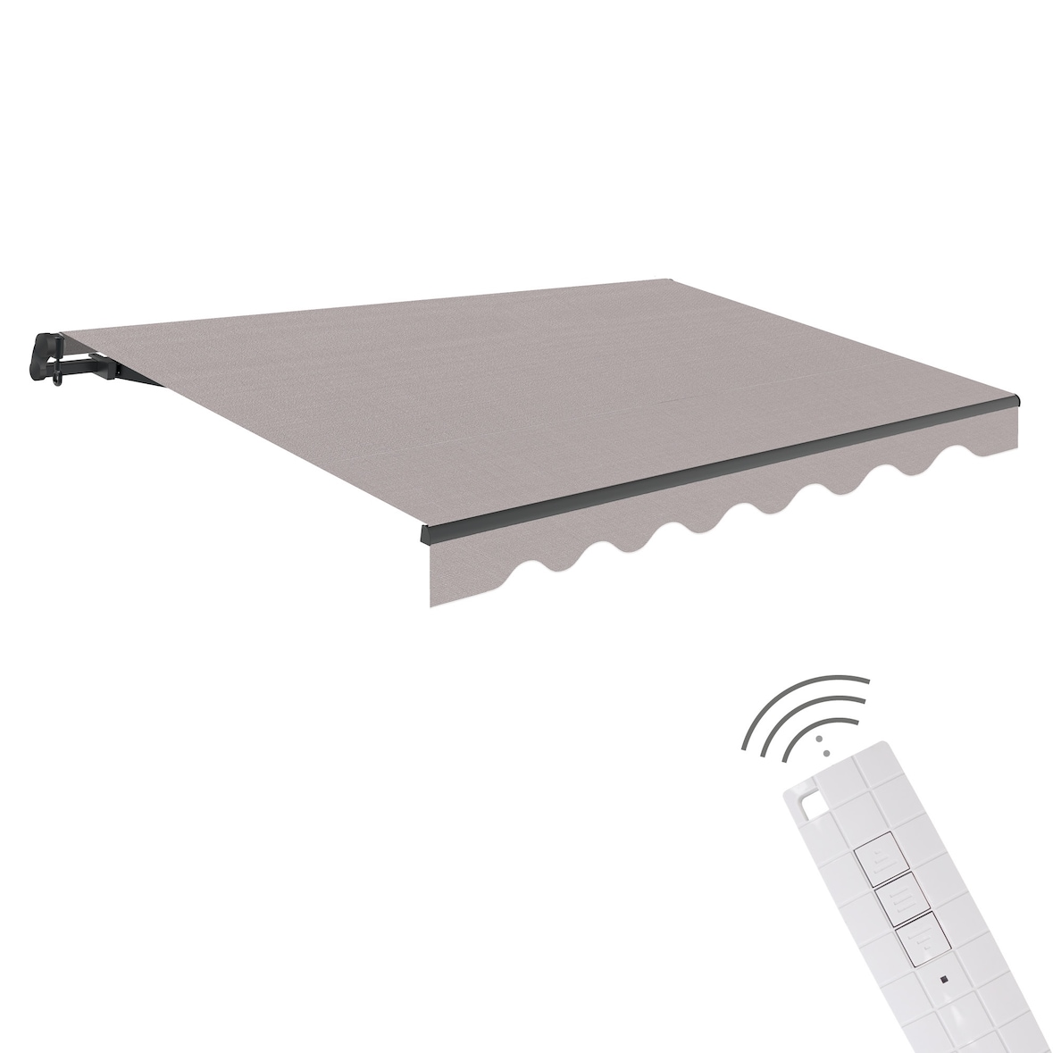 Wasabi - Toldo Motorizado Exterior 3x2,5 Gris – Mando a Distancia – Lona Protección Solar