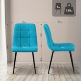 thumbnail of Chaise de salle à manger Tilde Tissu/Turquoise