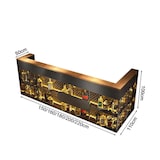 thumbnail of Bartheke, Empfangstheke, Metall-Holz-Bar, Kassenbereich, ideal für Bars, Restaurants und Geschäfte 150×50×100cm 【TWWW 150 ZJ60】
