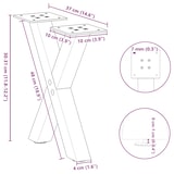 thumbnail of Pieds De Table Basse En Forme De X, 2 Pièces, Blanc, 40 X (30 31) Cm, Acier