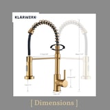 thumbnail of Bernd | Gastronomie Gold gebürstet Flexible Armatur | Edelstahl Wasserhahn Küche | Mischbatterie 360 Grad drehbar | Hochdruck 2 Anschlüsse