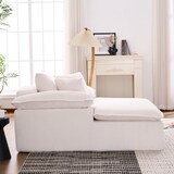 thumbnail of Ergonomischer Sessel 177x122x92 cm aus Cordstoff in Weiß – Komfortables Entspannen, modernes Design, keine Montage erforderlich