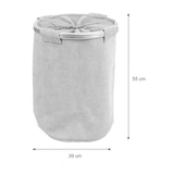 thumbnail of Wasbak HWC-C34, Wasmand Wasbox Waszak Wasbak met net, 55x39cm 65l ~ koord grijs
