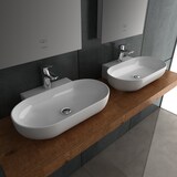 thumbnail of Alpenberger Handwaschbecken Oval mit Nano-Beschichtung | Aufsatz- & Hängewaschbecken | Keramik Aufsatzwaschbecken für Bad & WC Weiß Modern