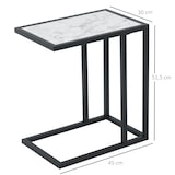 thumbnail of HOMCOM Mesa de Apoio para Sofá Moderno Mesa de Apoio com Imitação de Superfície de Mármore Moldura de Metal Economia de Espaço 45x30x51.5 cm Branco