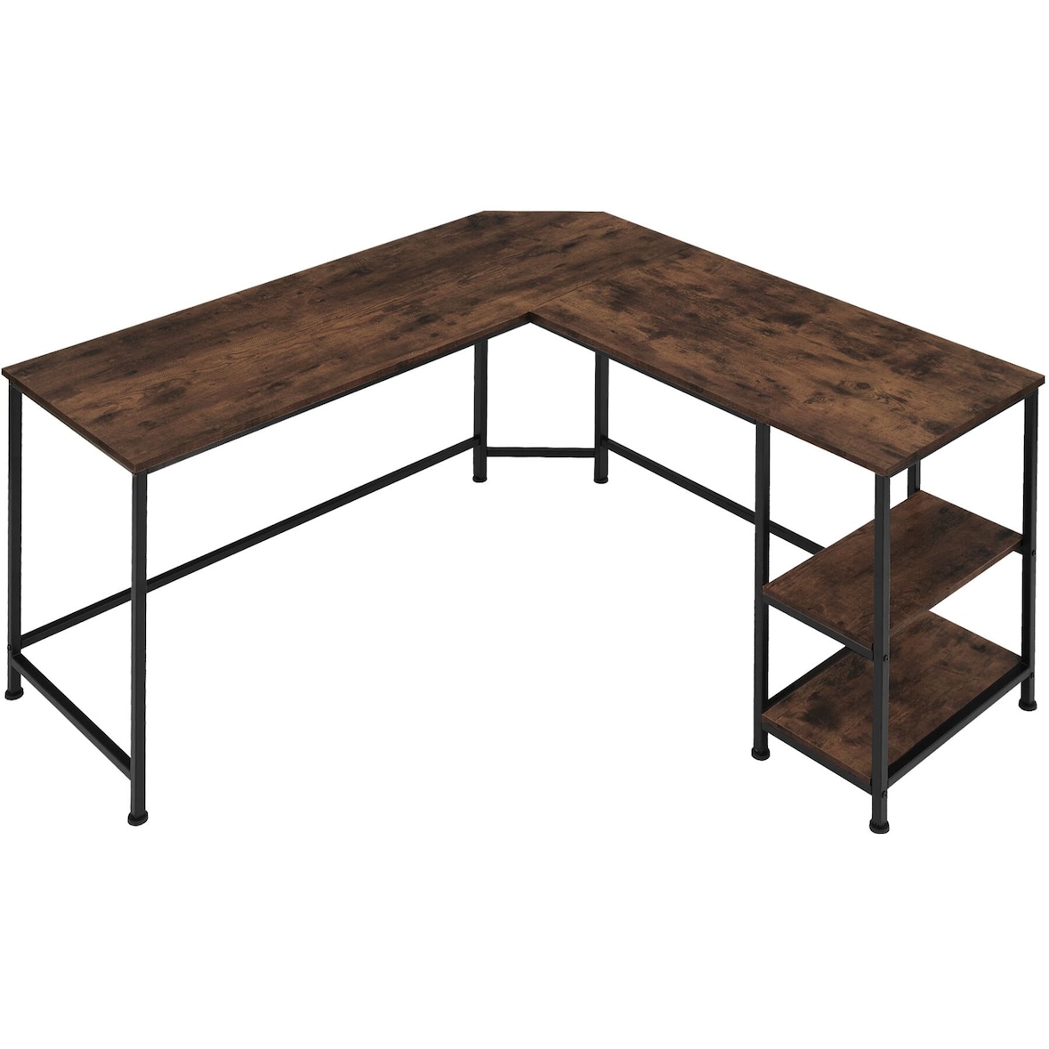 tectake Scrivania Hamilton 138 x 138 x 75,5 cm - Legno industriale scuro, rustico - 404231