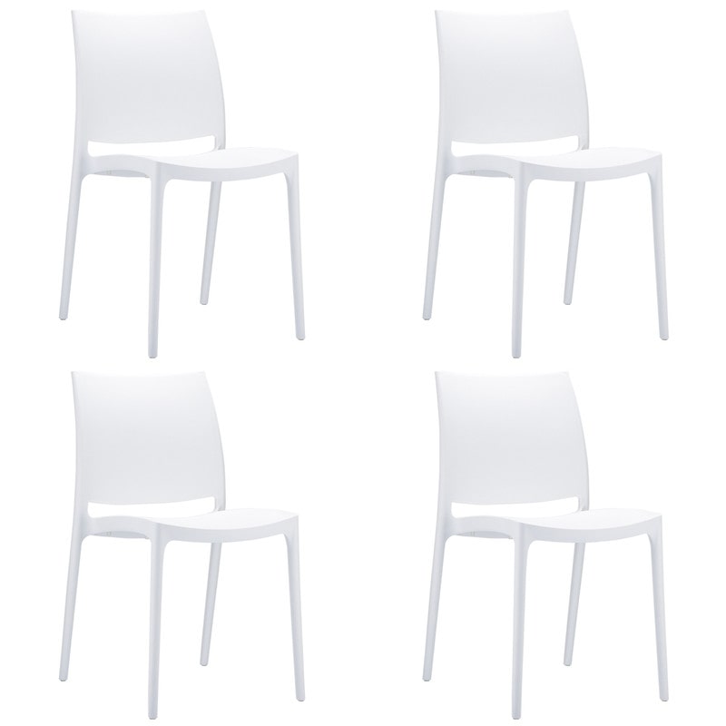 SIESTA EXCLUSIVE Lot de 4 chaises d’extérieur Maya Blanc