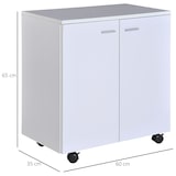 thumbnail of HOMCOM Armário de Armazenamento Moderno Móvel para Armazenamento com Rodas Armário e Prateleiras 60x35x65cm Branco