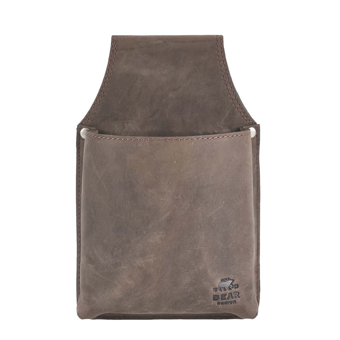 Bear Design Kellnertasche Holster Gostro für Geldbörse antik braun dickes Leder