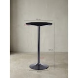 thumbnail of Modischer Bartisch in Schwarz, Trompetenfuß, 30 kg Belastbar, für Gastronomie/Zuhause. 60x60x100 cm | Kadima Design