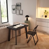 thumbnail of Uitschuifbare Consoletafel, Console table, 262x90x73cm, Voor 12 personen, Houten poten, Moderne stijl, Zwart _ 339_49