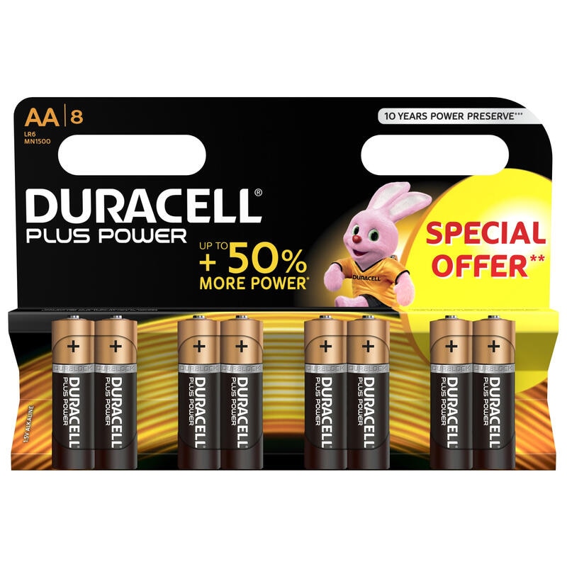 Duracell Plus Power Bateria Alcalina Aa Lr6 Blister 8 Unidades