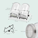 thumbnail of Relaxdays Sprossenglas 2er Set, Ständer & Abtropfschale, Keimglas für Sprossen, 850 ml, zur Sprossenanzucht, klar/weiß