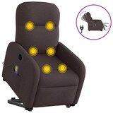 thumbnail of vidaXL Elektrischer Massagesessel mit Aufstehhilfe Dunkelbraun Stoff